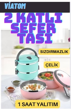 Yemek Sefer Tası 2 Katlı Sızdırmaz Yemek Termosu