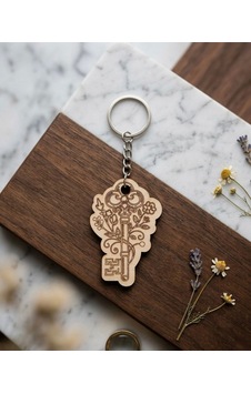 Çiçek Desenli Mdf Tek Renk Anahtarlık Çeşitleri Beyaz Çiçek Desenli Mdf Tek Renk Anahtarlık Çeşitleri Beyaz