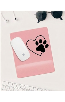 Pembe Kalp & Pati Desenli Bilek Destekli Mousepad Ergonomik Kaymaz Mouse Pad Pembe Kalp & Pati Desenli Bilek Destekli Mousepad Ergonomik Kaymaz Mouse Pad