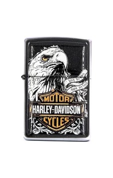 Siyah Renk Erkek Harley Davidson Baskılı Çakmak Siyah