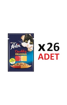 Purina Felix Çifte Lezzet Sığır Etli ve Kümes Hayvanlı Konserve Kedi Maması 26 x 85 G Purina Felix Çifte Lezzet Sığır Etli ve Kümes Hayvanlı Konserve Kedi Maması 26 x 85 G