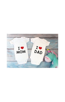 Babylimon Özel Tasarım I Love Mom I Love Dad Anne Baba Ikili Bebek Body Beyaz Badi Zıbın Beyaz - 567126229 Beyaz Babylimon Özel Tasarım I Love Mom I Love Dad Anne Baba Ikili Bebek Body Beyaz Badi Zıbın Beyaz - 567126229 Beyaz