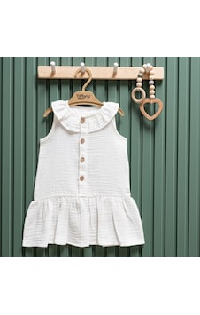 Tiffany Baby & Kids Tiffany Baby Müslin Theme Elbise 26086 Ekru