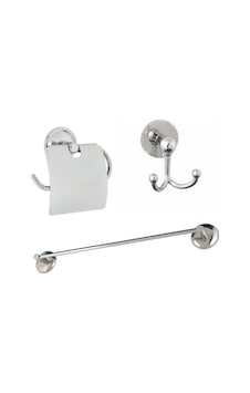 Mk Yapışkanlı Krom Üçlü Banyo Aksesuar Seti - Uzun Havluluk - Banyo Askısı - Tuvalet Kağıtlık Krom Mk Yapışkanlı Krom Üçlü Banyo Aksesuar Seti - Uzun Havluluk - Banyo Askısı - Tuvalet Kağıtlık Krom