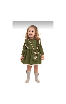 Nehirim Kids Kız Çocuk Çantalı Ve Dantelli Kışlık & Mevsimlik Elbise 2-3-4-5 Yaş Yeşil Nehirim Kids Kız Çocuk Çantalı Ve Dantelli Kışlık & Mevsimlik Elbise 2-3-4-5 Yaş Yeşil