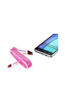 Android Örgü Şeklinde Renkli Çelik Şarj Data Kablosu - Pembe renkli Android Örgü Şeklinde Renkli Çelik Şarj Data Kablosu - Pembe renkli