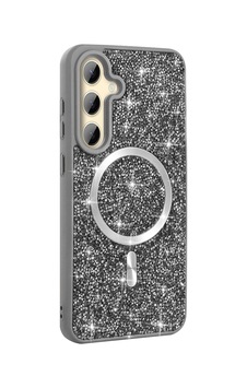 Galaxy S24 Fe Kılıf Pırlanta Tasarımlı M-safe Şarj Özellikli Zore Mozaik Silikon Kapak Titanyum-Gri Galaxy S24 Fe Kılıf Pırlanta Tasarımlı M-safe Şarj Özellikli Zore Mozaik Silikon Kapak Titanyum-Gri