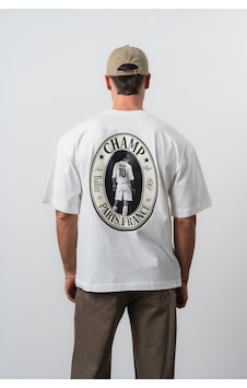 Respire Erkek Zidane Baskılı Oversize T-shirt Ekru Respire Erkek Zidane Baskılı Oversize T-shirt Ekru