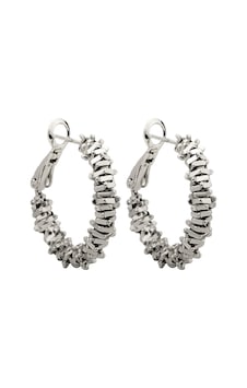 Silver Geometrik Halka Küpe Gümüş Silver Geometrik Halka Küpe Gümüş