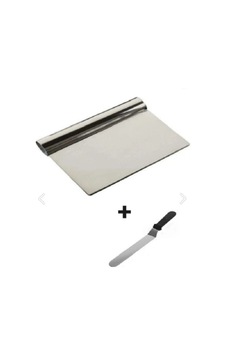 Pasta Sıvama Spatulası + Çelik Spatula Hamur Kazıyıcı 2li