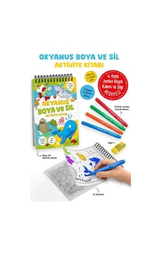 Okyanus - Boya Ve Sil Aktivite Kitabı / 3 Yaş + Okyanus - Boya Ve Sil Aktivite Kitabı / 3 Yaş +