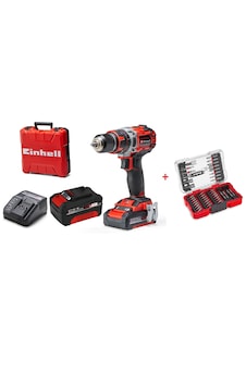 Einhell TP-CD 18/50 Li-i Bl 2AH + 4AH Akülü Darbeli Vidalama + Einhell Vidalama Uç Seti 42 Parça M-case Kutu Set