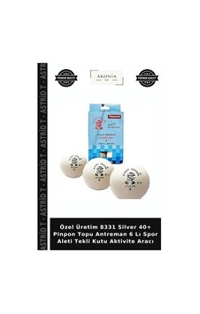 Özel Üretim 8331 Silver 40+ Pinpon Topu Antreman 6 Lı Spor Aleti Tekli Kutu Aktivite Aracı