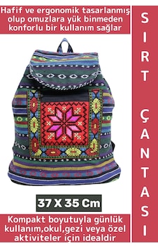 Wintoup Konforlu Gündelik Okul Gezi Çok Şık Kilim Tasarımlı Hafif Kadın Erkek Sırt Çantası 37 X 35 Cm Çok Renkli Wintoup Konforlu Gündelik Okul Gezi Çok Şık Kilim Tasarımlı Hafif Kadın Erkek Sırt Çantası 37 X 35 Cm Çok Renkli