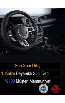 Citroen İle Uyumlu C5 İçin Süper Deri Direksiyon Kılıfı, Sarı Şeritli Spor Dikiş Diğer Citroen İle Uyumlu C5 İçin Süper Deri Direksiyon Kılıfı, Sarı Şeritli Spor Dikiş Diğer