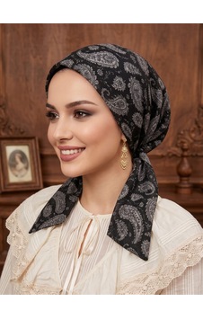 Raşelkori Tesettür Eşarp Bone Siyah - Bej Raşelkori Tesettür Eşarp Bone Siyah - Bej