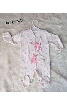 Necix's Necixs Puantiyeli Kız Bebek Tulum Beyaz Necix's Necixs Puantiyeli Kız Bebek Tulum Beyaz