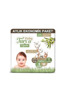Baby Turco Doğadan Bebek Bezi 5 Numara Junior Aylık Ekonomik Paket 160 Adet Baby Turco Doğadan Bebek Bezi 5 Numara Junior Aylık Ekonomik Paket 160 Adet