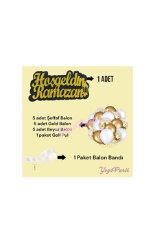 Hoş Geldin Ramazan Yazı Seti Balon Şeffaf Balon