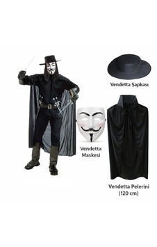 Znv Zenvia Mey İthalat Vendetta Kostüm Seti Şapka Maske Pelerin 120 Cm Znv2025 Cmn Znv Zenvia Mey İthalat Vendetta Kostüm Seti Şapka Maske Pelerin 120 Cm Znv2025 Cmn