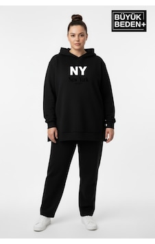 Superlife Büyük Beden Kapşonlu Ny Newyork Baskılı Tunik İnce Sweatshırt Spr26btk991-1 Siyah Superlife Büyük Beden Kapşonlu Ny Newyork Baskılı Tunik İnce Sweatshırt Spr26btk991-1 Siyah