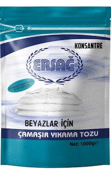 Ersağ Beyazlar İçin Çamaşır Yıkama Tozu Paket 1 KG Ersağ Beyazlar İçin Çamaşır Yıkama Tozu Paket 1 KG