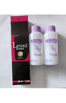 Leoni Saç Boyası 60 ML 5 Açık Kahve + Oksidan %6 20 Volüm 2 x 60 ML Leoni Saç Boyası 60 ML 5 Açık Kahve + Oksidan %6 20 Volüm 2 x 60 ML