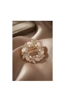 Gold Pembe Detaylı Zirkon Taşlı Broş Tj-br518 Evimdeyokyok Gold Pembe Detaylı Zirkon Taşlı Broş Tj-br518 Evimdeyokyok
