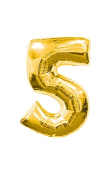 Gold Folyo Balon 16" İnç 40 CM 5 Beş Rakamı Gold Folyo Balon 16" İnç 40 CM 5 Beş Rakamı