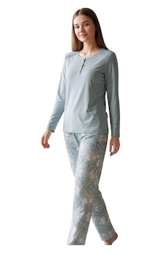 Over Sleep By Poleren Over Sleep 3403 Kadın Kışlık Süprem Pijama Takımı Mint Over Sleep By Poleren Over Sleep 3403 Kadın Kışlık Süprem Pijama Takımı Mint