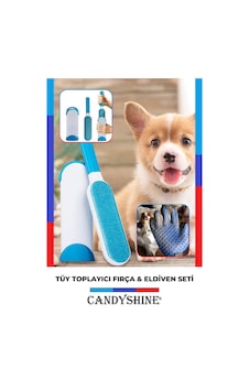 Candyshine Koltuk Halı Tüy Toplayıcı Fırça Seti ve Tüy Toplayıcı Eldiven
