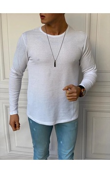 Modefendi Slim Fit İtalyan Kesim Pamuk Örme Sweat Beyaz Modefendi Slim Fit İtalyan Kesim Pamuk Örme Sweat Beyaz