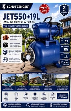 Jet550 Su Pompası 1,1 Hp Bakır Sargı 19 Lt Tank 4 Kat 6 Daire Su Verir Otomatik 47 Mt Dik Atar Jet550 Su Pompası 1,1 Hp Bakır Sargı 19 Lt Tank 4 Kat 6 Daire Su Verir Otomatik 47 Mt Dik Atar