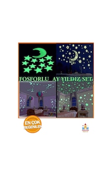 Gece Parlayan Duvar Tavan Süsü Yapışkanı İçinde Fosforlu Yıldız Ay Figürlü Gece Süsü Fosforlu Süs Gece Parlayan Duvar Tavan Süsü Yapışkanı İçinde Fosforlu Yıldız Ay Figürlü Gece Süsü Fosforlu Süs
