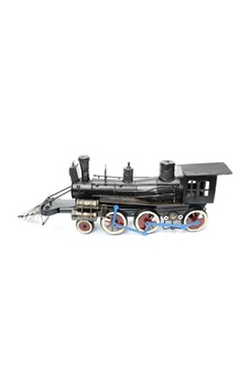 Buharlı Kara Tren Lokomotifi Eskitilmiş Biblo Siyah 32cm