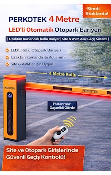 Perkotek 4 Metre Led Li Otomatik Otopark Bariyeri Uzaktan Kumandalı Kollu Bariyer Site & Avm Araç Giriş Sistemi Perkotek 4 Metre Led Li Otomatik Otopark Bariyeri Uzaktan Kumandalı Kollu Bariyer Site & Avm Araç Giriş Sistemi