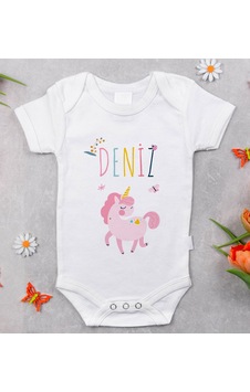 Bk Gift Bk Kids İsimli Bebek Body Zıbın - Model 4 Çok Renkli