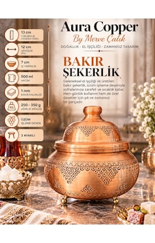 Aura Copper Kapaklı Bakır Şekerlik 3 Ayaklı El İşlemeli Lokumluk Bakır Renk-üzüm Aura Copper Kapaklı Bakır Şekerlik 3 Ayaklı El İşlemeli Lokumluk Bakır Renk-üzüm