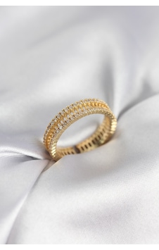 Gold Renk Minimal Zirkon Taşlı Kadın Yüzük Altın Gold Renk Minimal Zirkon Taşlı Kadın Yüzük Altın