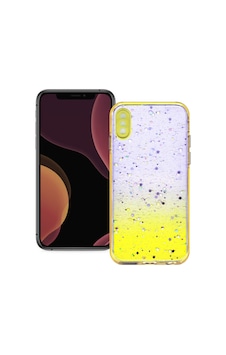 Apple Uyumlu iPhone X/xs Simli Şeffaf Sert Slikon Kılıf Sarı Apple Uyumlu iPhone X/xs Simli Şeffaf Sert Slikon Kılıf Sarı