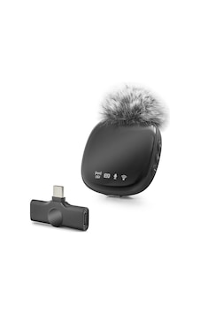 Kablosuz Yaka Mikrofonu Type-c Siyah R8-1 Evimdeyokyok Kablosuz Yaka Mikrofonu Type-c Siyah R8-1 Evimdeyokyok