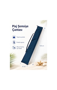Plaj Şemsiyesi Çantası 21 X 130 Cm Omuz Askılı Taşıma Kılıfı Kamp Ve Plaj Lacivert