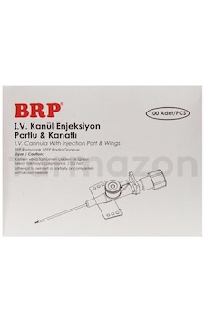 Brp I.V Portlu ve Kanatlı Kanül Enjeksiyon 22 G Mavi 100lü Brp I.V Portlu ve Kanatlı Kanül Enjeksiyon 22 G Mavi 100lü