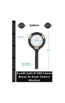 Büyüteç Profesyonel Saatçi Net Mercek 3 Ledli Işıklı El 250 Lümen Beyaz 3x Zoom Tamirci Büyüteç Büyüteç Profesyonel Saatçi Net Mercek 3 Ledli Işıklı El 250 Lümen Beyaz 3x Zoom Tamirci Büyüteç