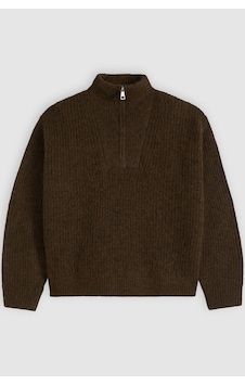 Levi's Ava 1/4 Kadın Java Kırçıllı Kahverengi Fermuarlı Kazak-24591