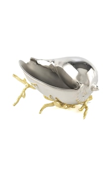 Gold Gümüş Mercanlı Deniz Kabuğu 25x15x13cm Gold Gümüş Mercanlı Deniz Kabuğu 25x15x13cm