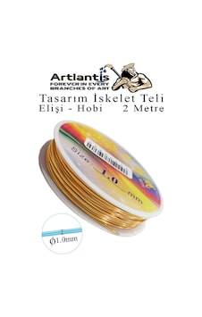 Renkli Tel Tasarım İskelet Teli 1.0mm 2 Metre 1 Adet Elişi Hobi El Sanatı Kararmaz Tel Makara Okul Deney Okul Sınıf