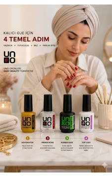 Uno Rubber Base Primer Dehidratör 4'lü Set Protez Tırnak Hazırlık Seti Uno Nail Prep 4-set