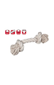 Karlıe - 901 - 2 Düğümlü İp Köpek Oyu. M 30 - Csmo-tex - Cm Beyaz