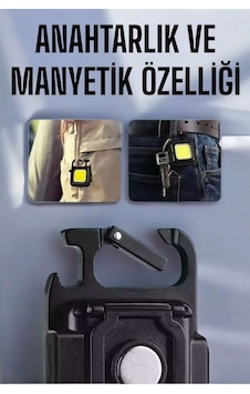 Mıknatıslı Led Fener Anahtarlık 800 Lümen Usb Şarjlı Mıknatıslı Led Fener Anahtarlık 800 Lümen Usb Şarjlı